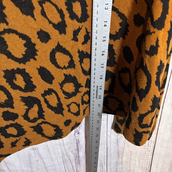 Isle by Melis Kozan Leopard Print Long Sleeve Sweater Knit Top Medium - Picture 6 of 6